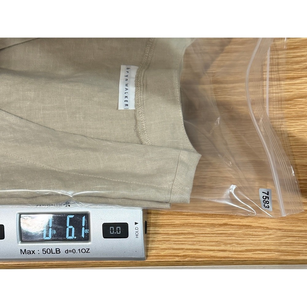 bryn Walker Natural Linen Tie-Front Cropped Cardigan - Picture 7 of 7